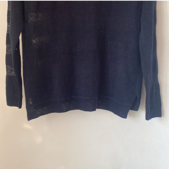 Vince S Navy Linen Knit Sweater - Picture 10 of 12